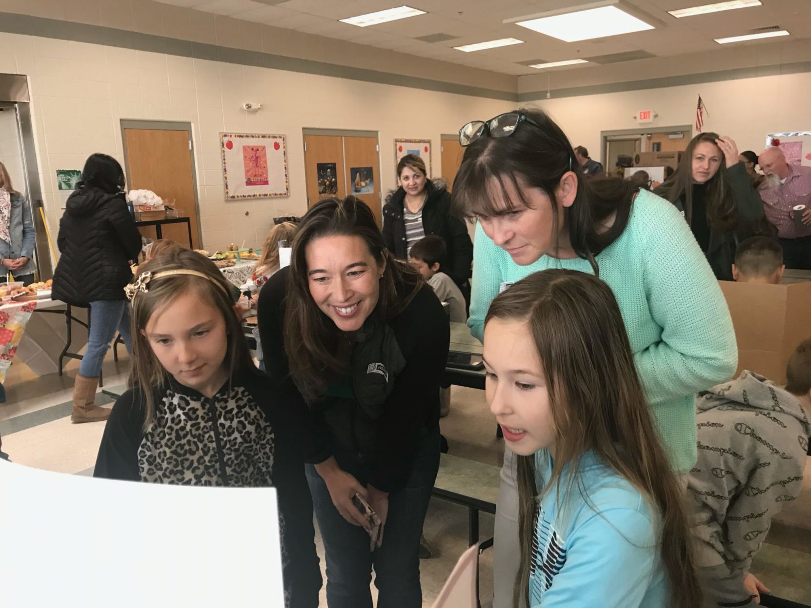 Kim Rost with students